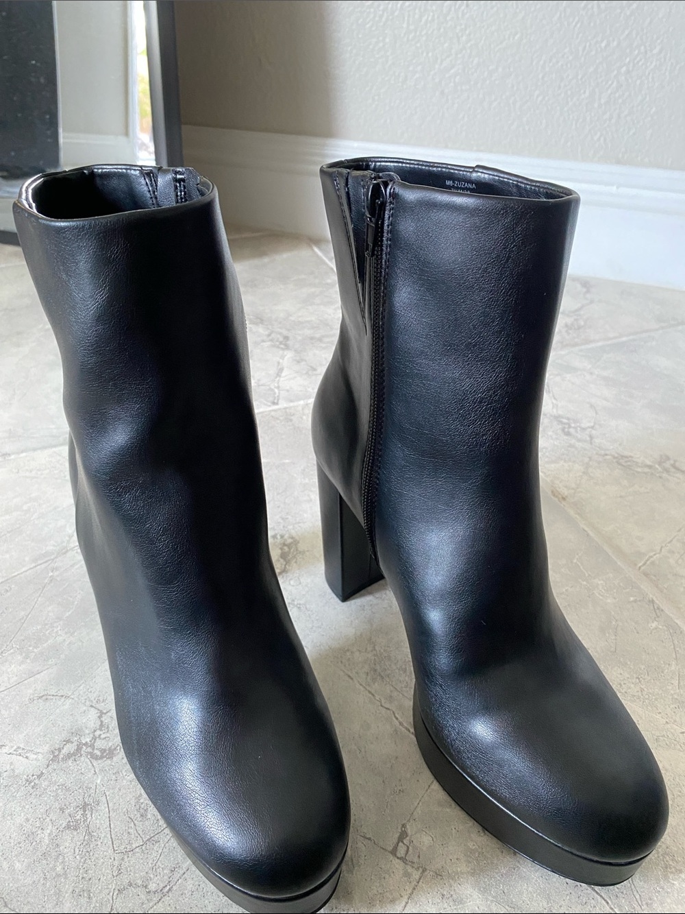 Black Women's Platform Ankle Boots  Size 7.5